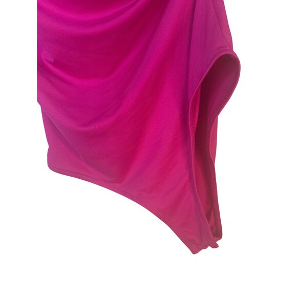 2/$30 ZARA Hot Pink Small Asymmetrical One Shoulder Bodysuit - Picture 11 of 12